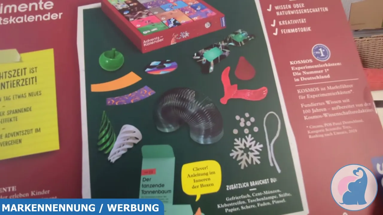 Beiliegende Materialien wie eine Spiralfeder ermöglichen jeden Tag einen neuen naturwissenschaftlichen Überraschungseffekt.
