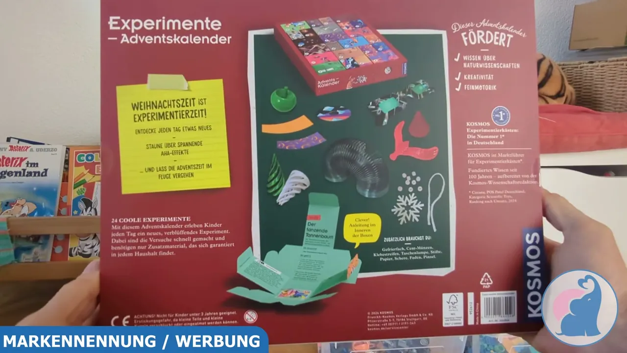 Die kindgerechten Anleitungen sowie Erklärungen zu den Effekten befinden sich direkt im Inneren der einzelnen Faltschachteln.