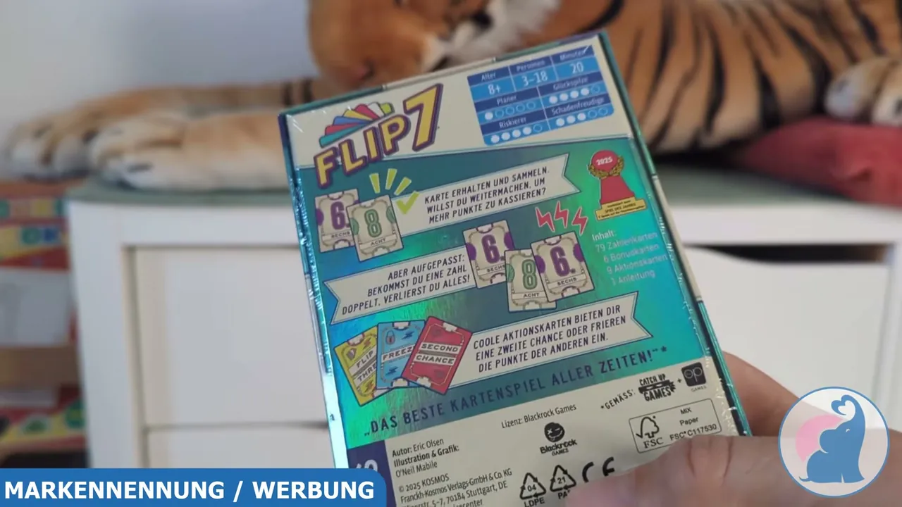Auf der Rückseite wird das Spielprinzip erklärt: Wer eine Zahl doppelt zieht, verliert alle gesammelten Punkte dieser Runde.