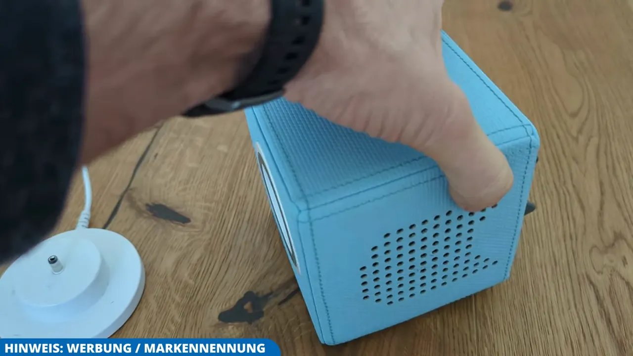 Die runde Ladestation der Toniebox 1